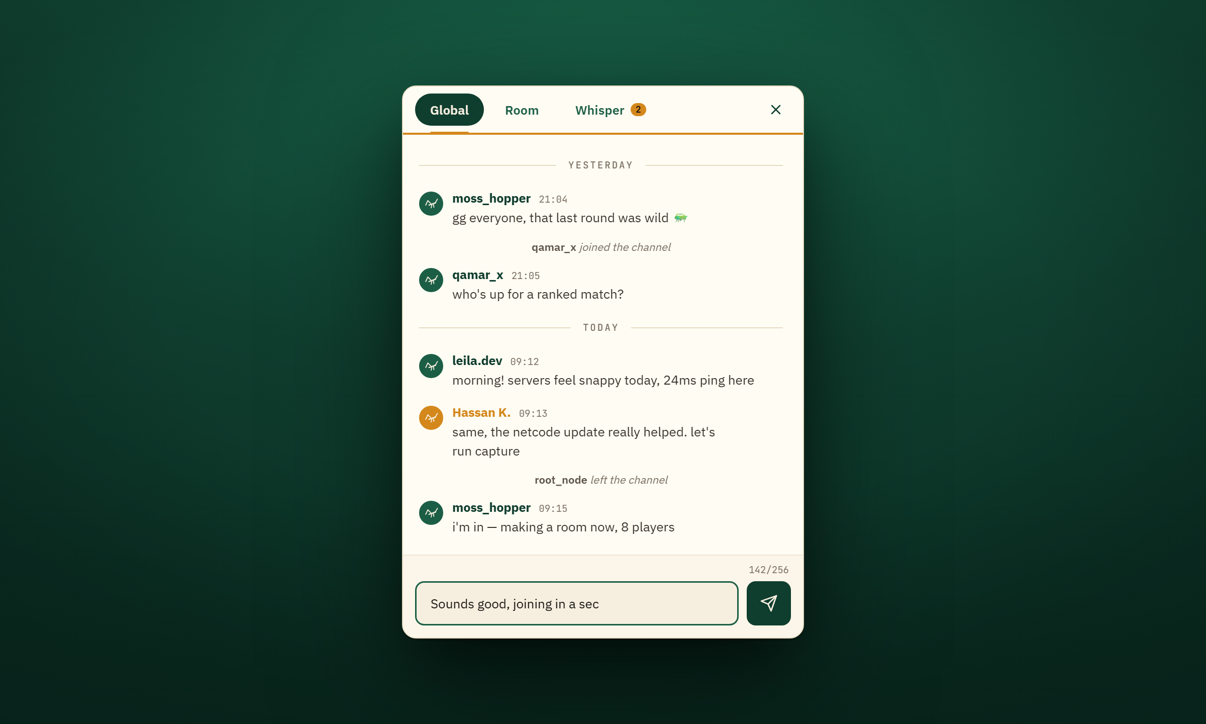 JMB chat and friends UI